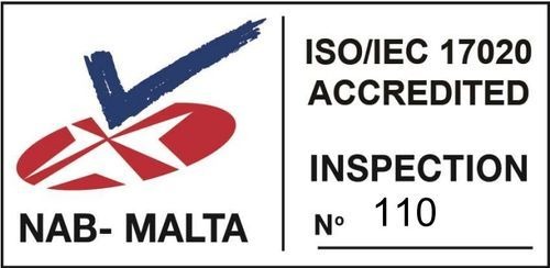 NAB Malta accreditation mark: ISO/IEC 17020:2012 accredited inspection body, number 110